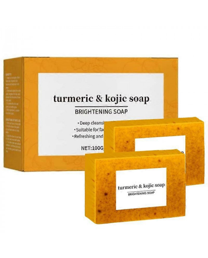 2x Savon au curcuma Blanchiment de la peau Taches brunes Éclaircissant Acné Curcuma-100g