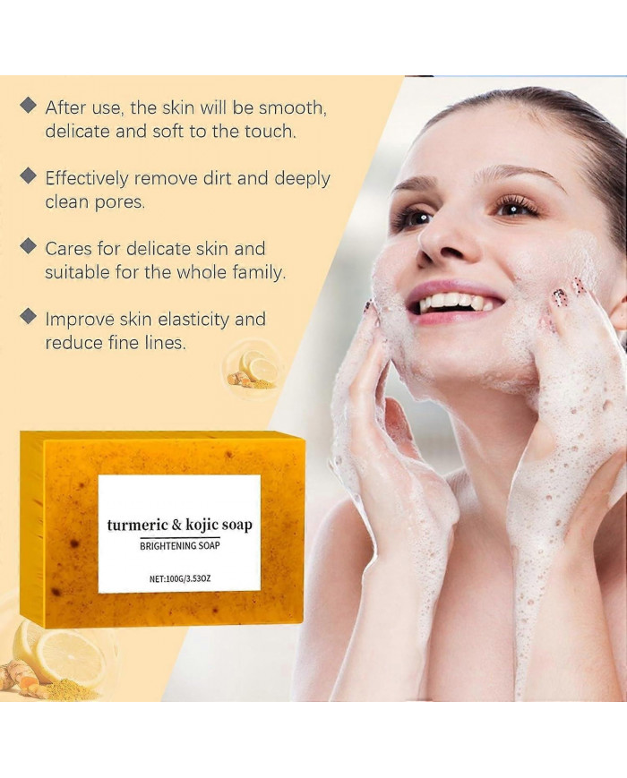 2x Savon au curcuma Blanchiment de la peau Taches brunes Éclaircissant Acné Curcuma-100g
