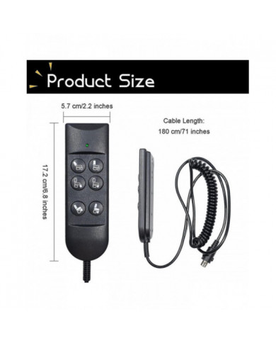 Télécommande à 6 boutons pour fauteuils inclinables 5 broches Lift Chair Combiné Contrôleur Contrôle manuel pour [...]