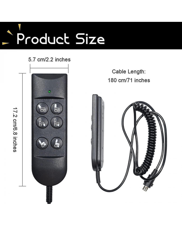 Télécommande à 6 boutons pour fauteuils inclinables 5 broches Lift Chair Combiné Contrôleur Contrôle manuel pour [...]