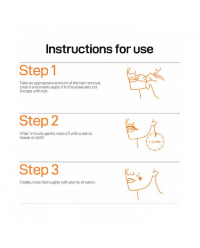 Crème dépilatoire pour le visage, épilation de la lèvre supérieure, crème dépilatoire extra douce, indolore et [...]
