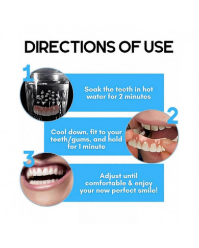 Silicone Reline Denture Set, False Teeth Set Soft Denture Reline Kit, Thermoplastic Denture Adhesive Reline