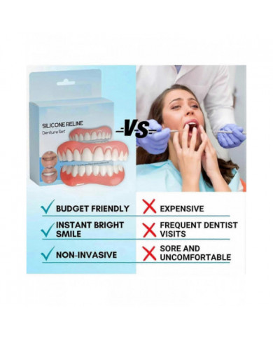 Silicone Reline Denture Set, False Teeth Set Soft Denture Reline Kit, Thermoplastic Denture Adhesive Reline