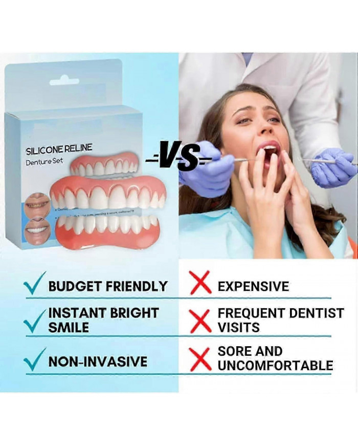 Silicone Reline Denture Set, False Teeth Set Soft Denture Reline Kit, Thermoplastic Denture Adhesive Reline
