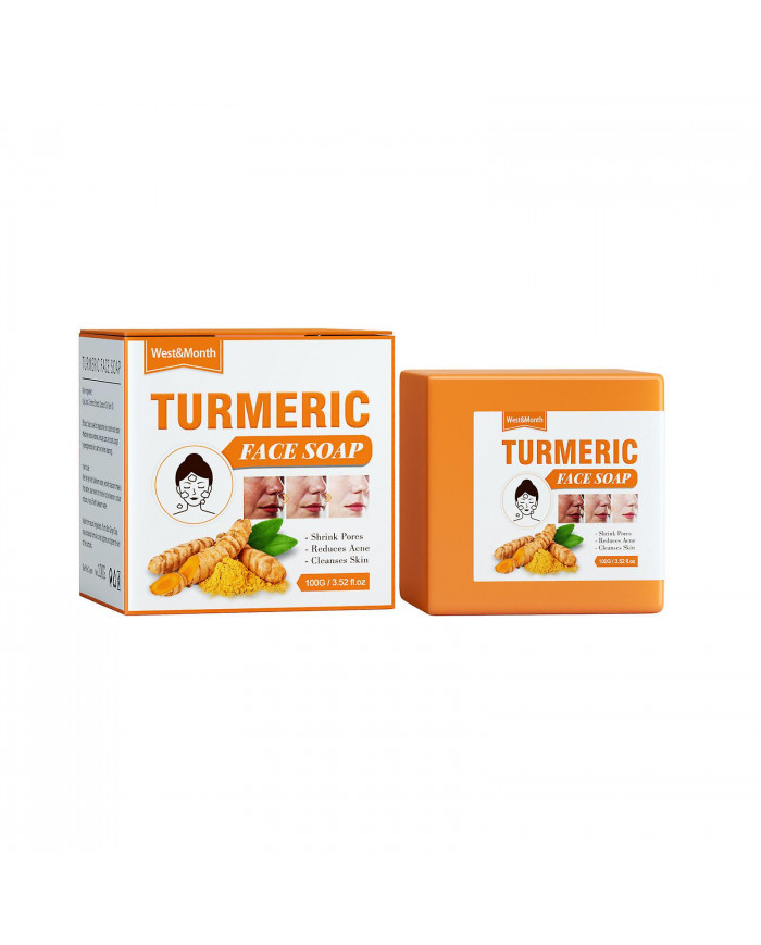 Savon nettoyant au curcuma Savon nettoyant exfoliant anti-âge naturel pour éclaircir les taches, effacer les [...]