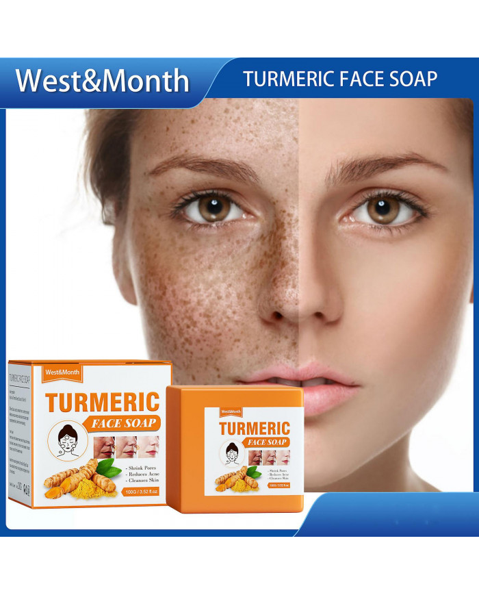 Savon nettoyant au curcuma Savon nettoyant exfoliant anti-âge naturel pour éclaircir les taches, effacer les [...]