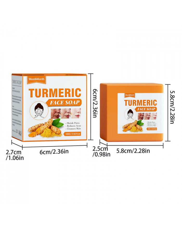 Savon nettoyant au curcuma Savon nettoyant exfoliant anti-âge naturel pour éclaircir les taches, effacer les [...]