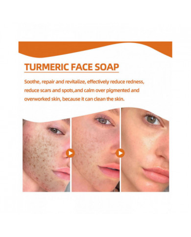 Savon nettoyant au curcuma Savon nettoyant exfoliant anti-âge naturel pour éclaircir les taches, effacer les [...]