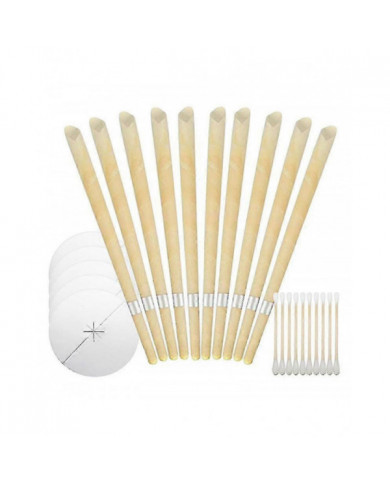 Bougies d’oreille 10 pcs - Bougies d’oreille naturelles Cônes de mirage en cire d’abeille avec 5 disques de [...]