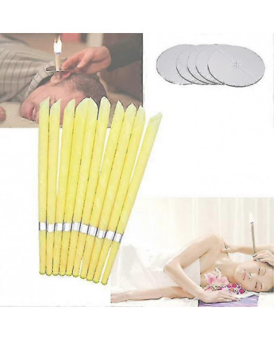 Bougies d’oreille 10 pcs - Bougies d’oreille naturelles Cônes de mirage en cire d’abeille avec 5 disques de [...]