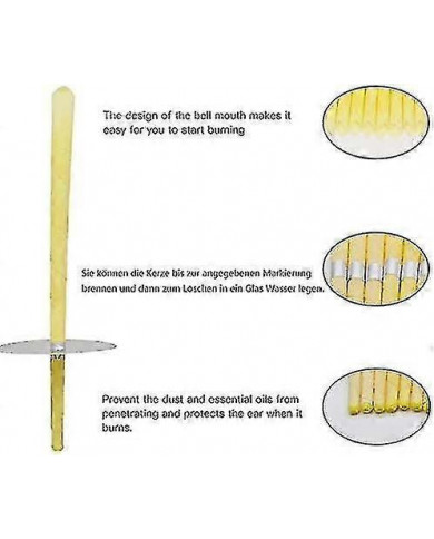 Bougies d’oreille 10 pcs - Bougies d’oreille naturelles Cônes de mirage en cire d’abeille avec 5 disques de [...]