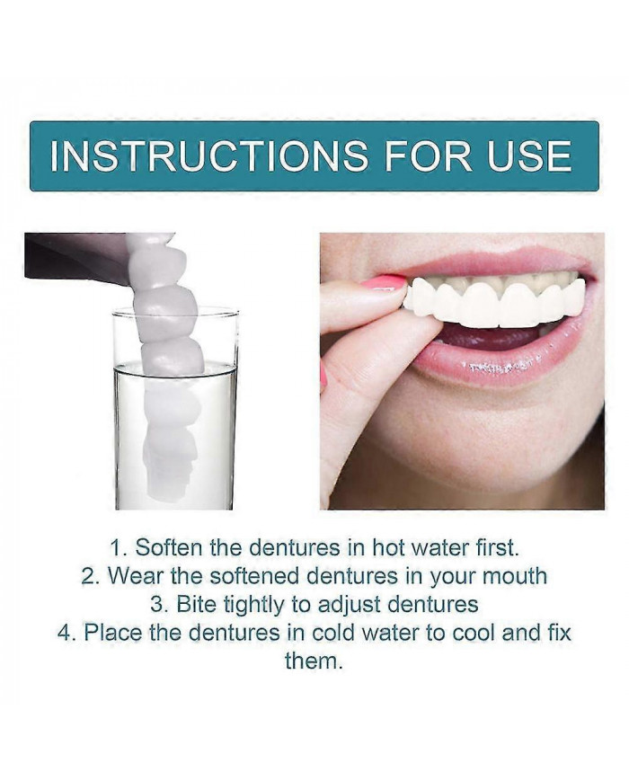 2x Prothèses amovibles réglables, facettes Prothèses dentaires Plus étuis pour prothèses dentaires, obturations [...]