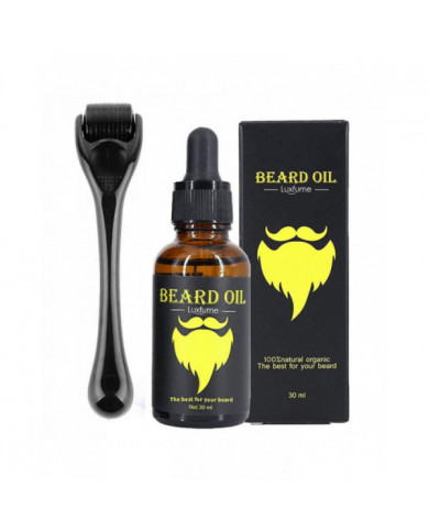Kit de croissance de la barbe, rouleau de derma à barbe 0,3 mm, huile à barbe pour la croissance des poils du [...]