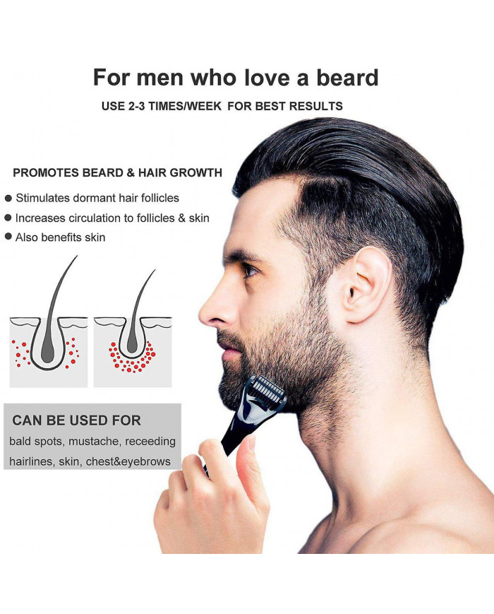Kit de croissance de la barbe, rouleau de derma à barbe 0,3 mm, huile à barbe pour la croissance des poils du [...]