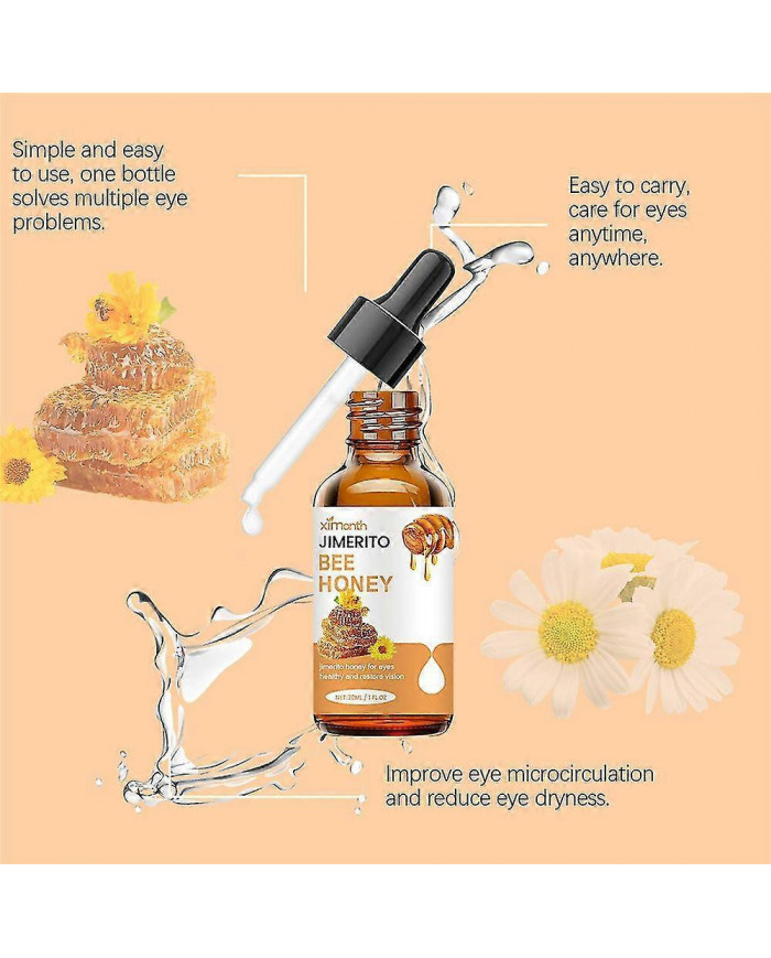 30ml Gouttes Oculaires au Miel Naturel Apaisant Inconfort Anti Fatigue Fournitures Liquides De Soins Oculaires