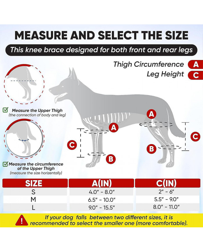 Genouillère ACL Premium Dog, genouillère pour chien pour patte arrière ACL déchirée, attelle ACL pour chien