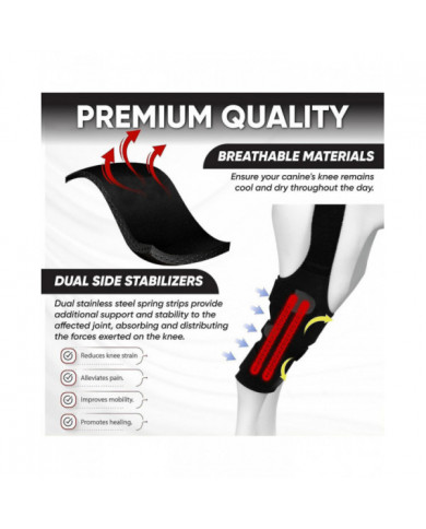 Genouillère ACL Premium Dog, genouillère pour chien pour patte arrière ACL déchirée, attelle ACL pour chien