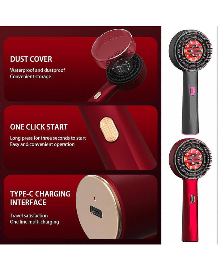 Peigne de massage électrique du cuir chevelu Shiatsu - Traitement de la croissance des cheveux par thérapie par la [...]