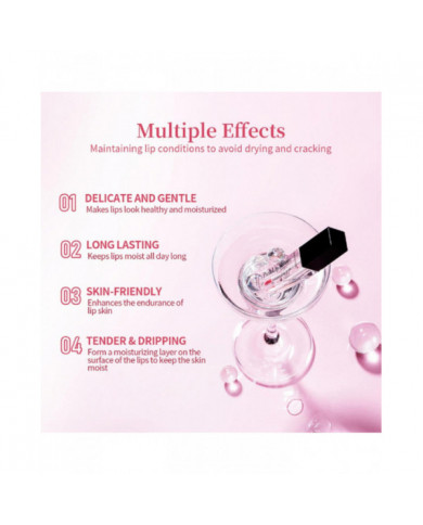Sérum pour les lèvres roses, huile sérum pour les lèvres hydratante, longue durée et revitalisante avec teinte [...]