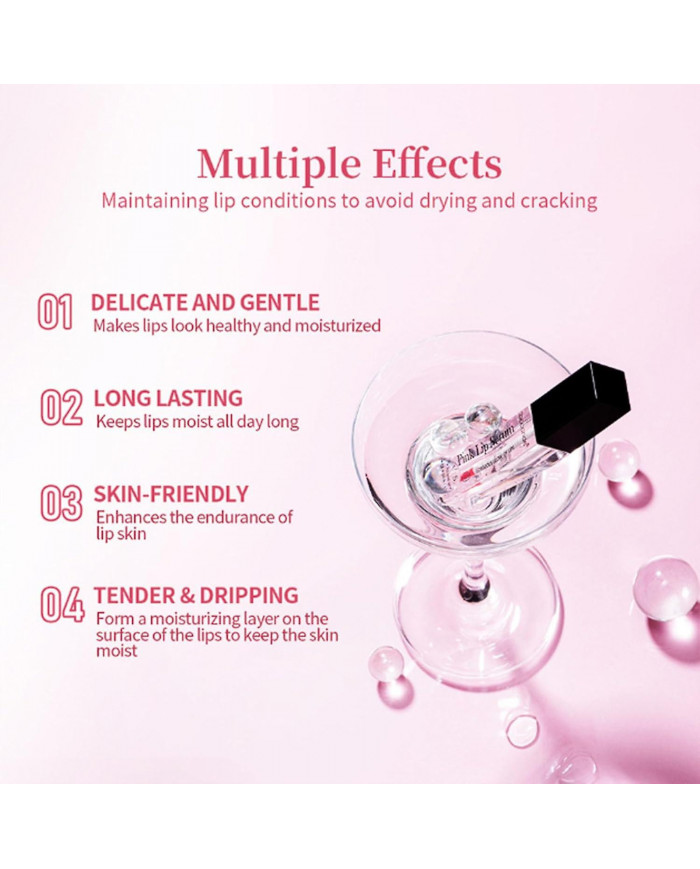 Sérum pour les lèvres roses, huile sérum pour les lèvres hydratante, longue durée et revitalisante avec teinte [...]