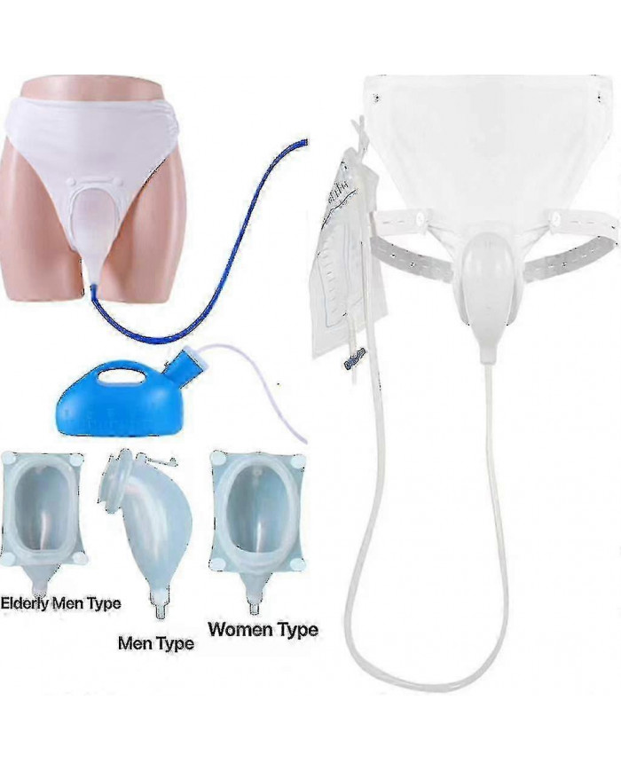 Collecteur d’urine en silicone, 3 types avec 2 sacs de cathéter d’urine pour homme âgé