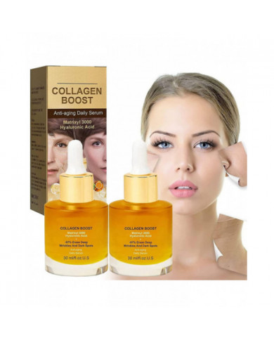 2 PCS Advanced Collagen Boost sérum anti-âge, sérum anti-rides profond, raffermit la peau et réduit les rides, [...]