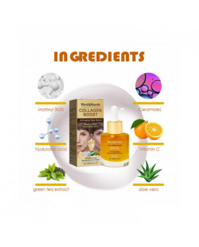 2 PCS Advanced Collagen Boost sérum anti-âge, sérum anti-rides profond, raffermit la peau et réduit les rides, [...]