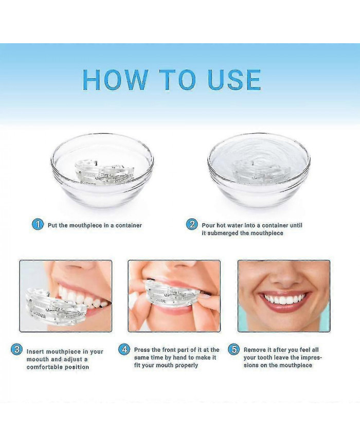 Protège-dents anti-ronflement, embout buccal anti-ronflement réglable, protège-dents nocturnes Bruxisme Sleeping Guard
