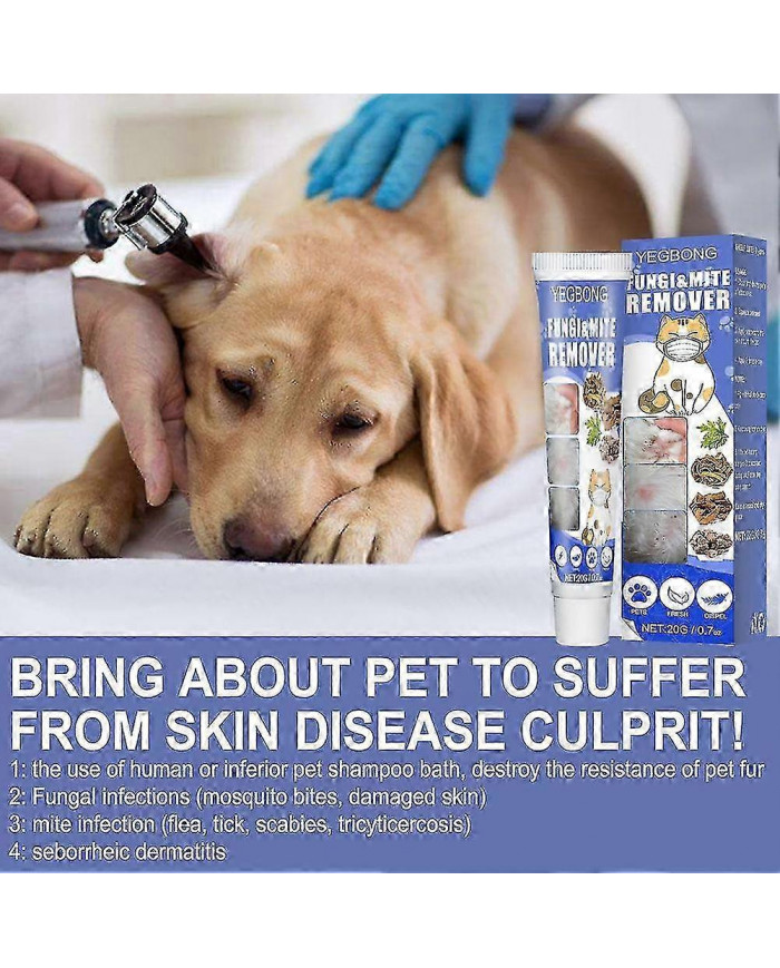 Crème pour la peau des animaux de compagnie Traitement de la teigne Acariens Anti-démangeaisons Traite les [...]