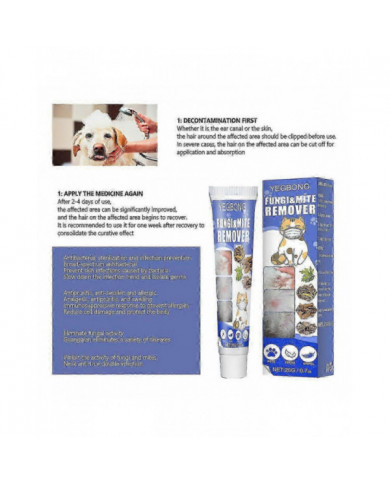 Crème pour la peau des animaux de compagnie Traitement de la teigne Acariens Anti-démangeaisons Traite les [...]