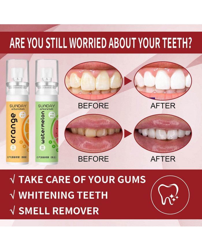 Soins bucco-dentaires 5Pc Désodorisant Oral Spray Aromatisé Compact Portable Rafraîchissant Fraîche Souffle Frais [...]