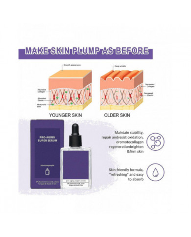 Super Sérum Pro Aging, Super Sérum Anti-Âge Plantsaepurple Pro, Sérum Visage Pro Anti-Âge 3% Acide Hyaluronique, [...]