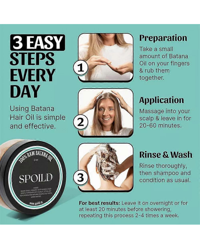 3x Huile de Batana brute pour la croissance des cheveux Huile de Batana 100% pure et naturelle pour traiter la [...]