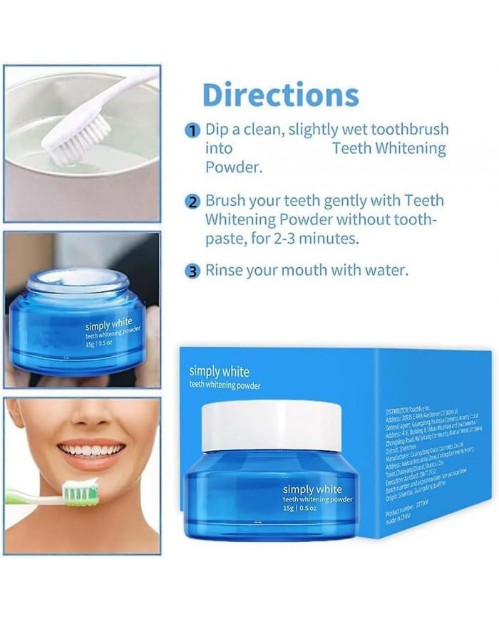 Poudre de blanchiment des dents, blanchiment instantané et élimination des taches, poudre de blanchiment des dents [...]