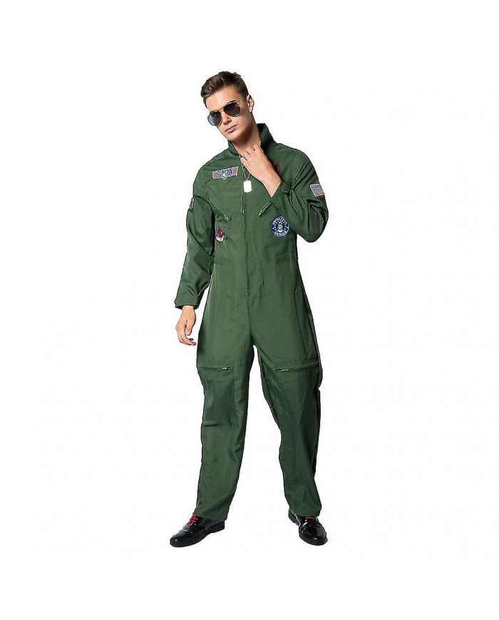 Nouveau Halloween Top Gun Pilot Uniform Bar Party Games Group Performance Stage Suit