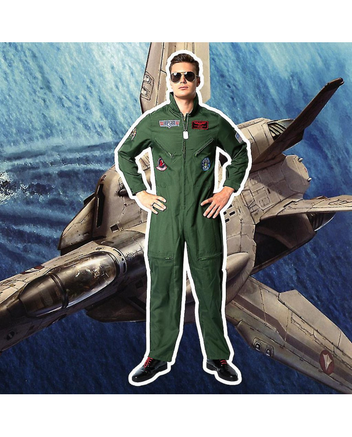 Nouveau Halloween Top Gun Pilot Uniform Bar Party Games Group Performance Stage Suit