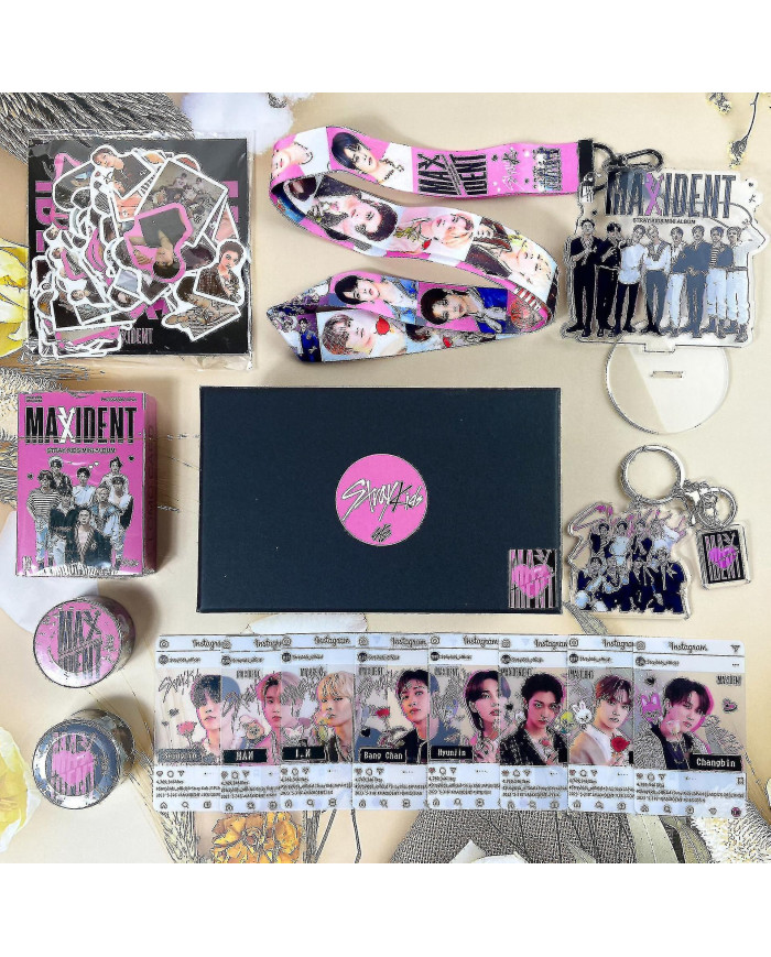 Stray Kids New Maxident Box Set Kpop Merche Photos Longe Porte-clés pour Skz Fans