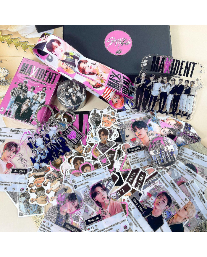 Stray Kids New Maxident Box Set Kpop Merche Photos Longe Porte-clés pour Skz Fans