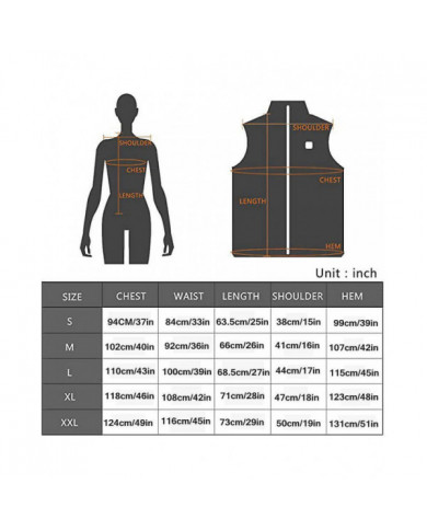 Gilet chauffant pour femme avec 9 zones de chauffe, gilet de chargement USB