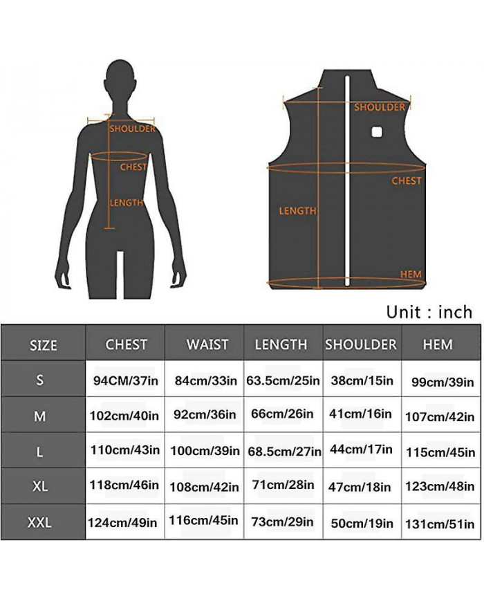 Gilet chauffant pour femme avec 9 zones de chauffe, gilet de chargement USB