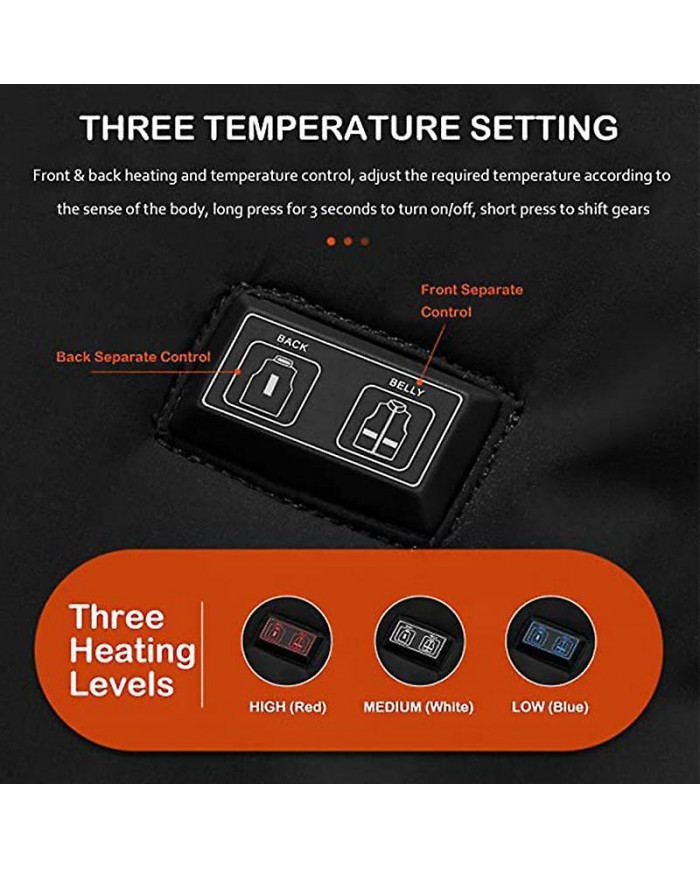 Gilet chauffant pour femme avec 9 zones de chauffe, gilet de chargement USB