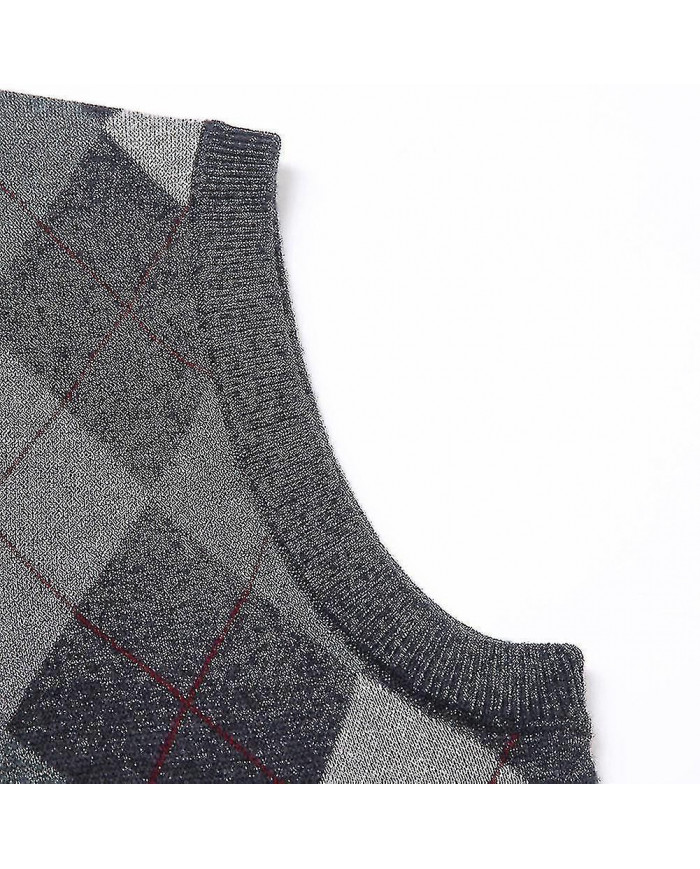 Yynuda Mens Cashmere Pullover Wool Blend Sans manches Knit V-neck Sweater