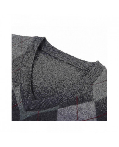 Yynuda Mens Cashmere Pullover Wool Blend Sans manches Knit V-neck Sweater