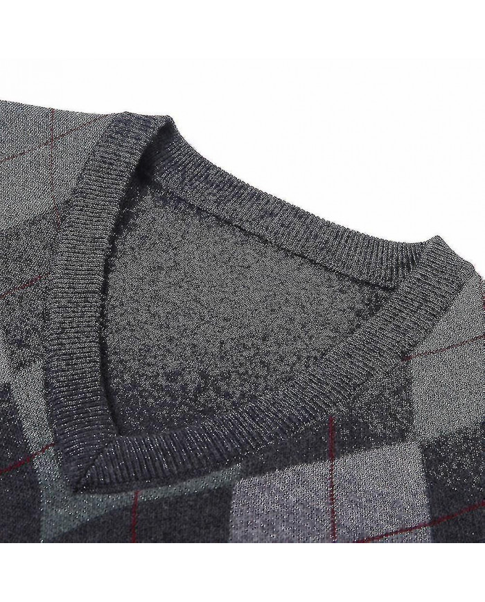 Yynuda Mens Cashmere Pullover Wool Blend Sans manches Knit V-neck Sweater