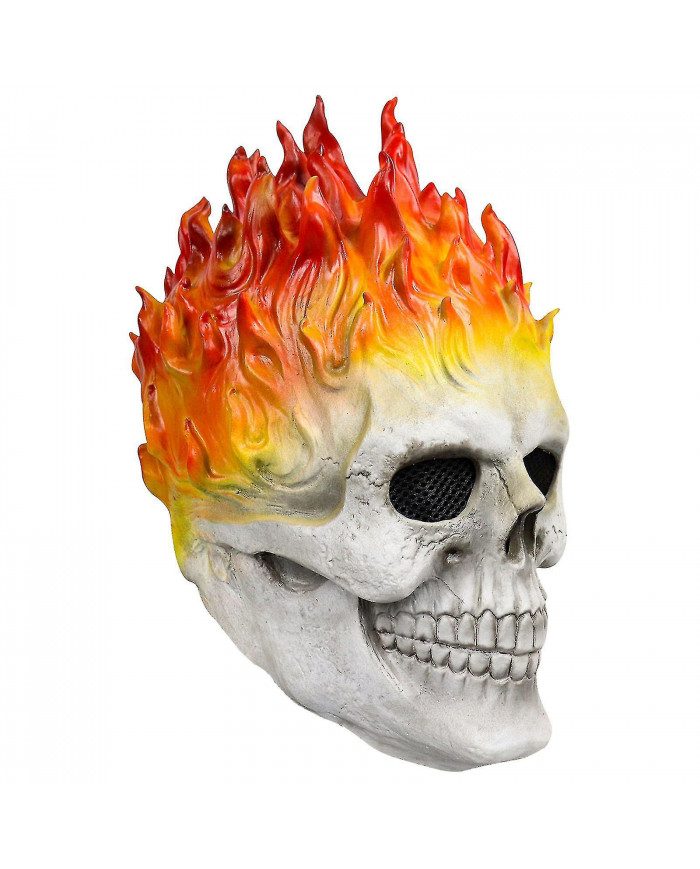 Halloween Ghost Rider Rouge Et Bleu Flamme Skull Masque Horreur Fantôme Full Face Latex Cosplay Costume Accessoires