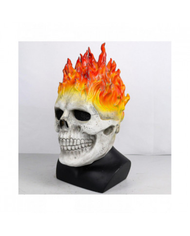 Halloween Ghost Rider Rouge Et Bleu Flamme Skull Masque Horreur Fantôme Full Face Latex Cosplay Costume Accessoires