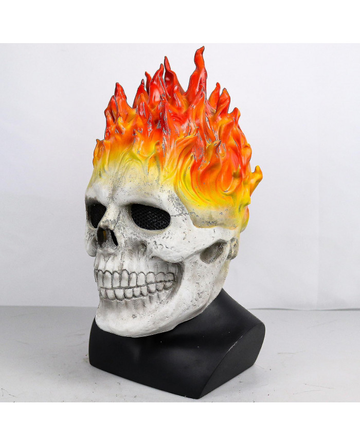 Halloween Ghost Rider Rouge Et Bleu Flamme Skull Masque Horreur Fantôme Full Face Latex Cosplay Costume Accessoires