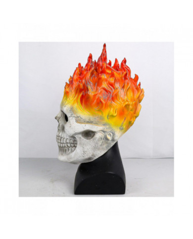 Halloween Ghost Rider Rouge Et Bleu Flamme Skull Masque Horreur Fantôme Full Face Latex Cosplay Costume Accessoires