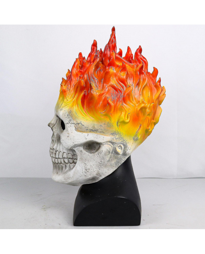 Halloween Ghost Rider Rouge Et Bleu Flamme Skull Masque Horreur Fantôme Full Face Latex Cosplay Costume Accessoires