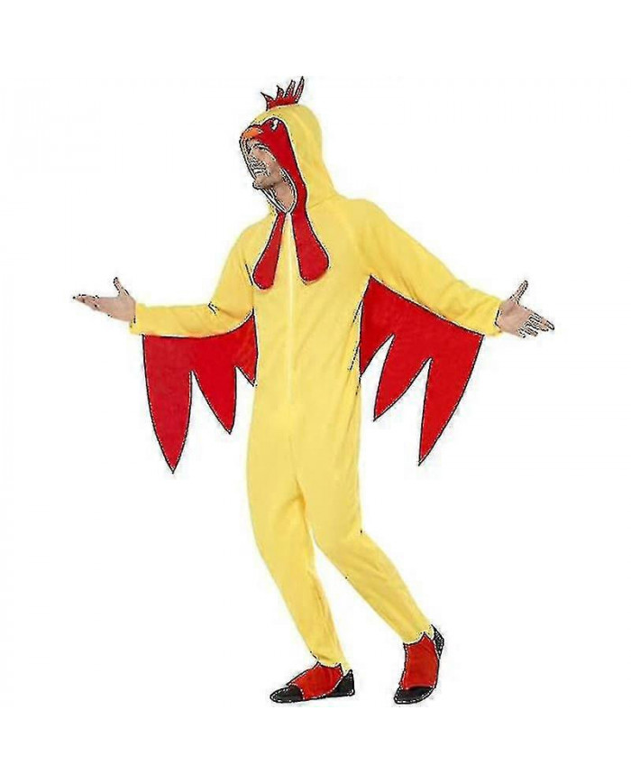 Costume de poulet pour homme, combinaison d'Halloween volaille jaune